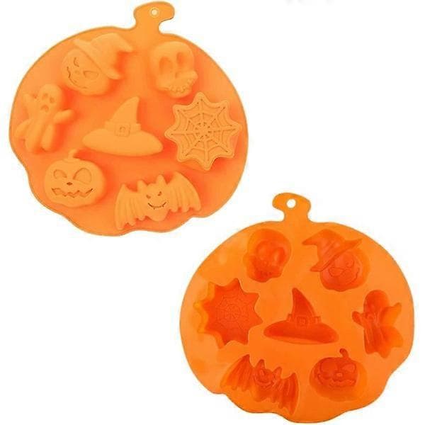 Silikonform for gresskar, Halloween, jul, spøkelse, gresskar, muffinsform, måne, godteri, kakeform, isbitform