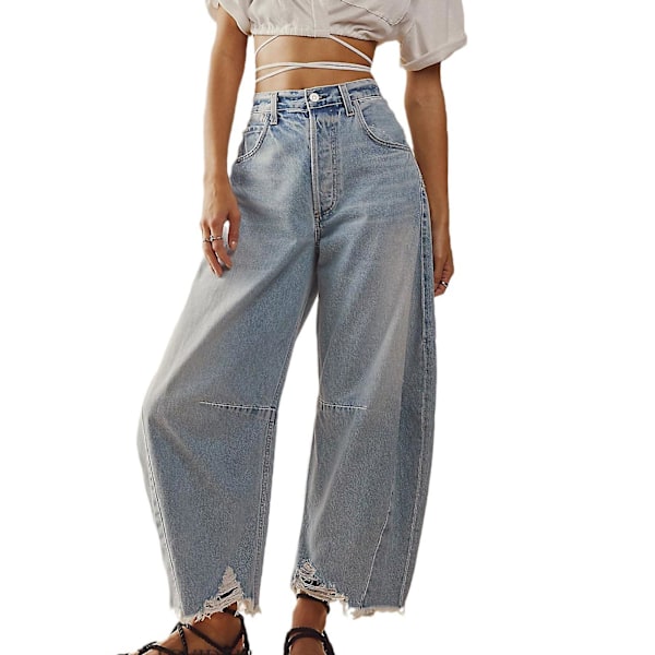 Vida Ben Denimbyxor Bekväma Andningsbara Byxor för Dejting och Pendling Light Blue XL