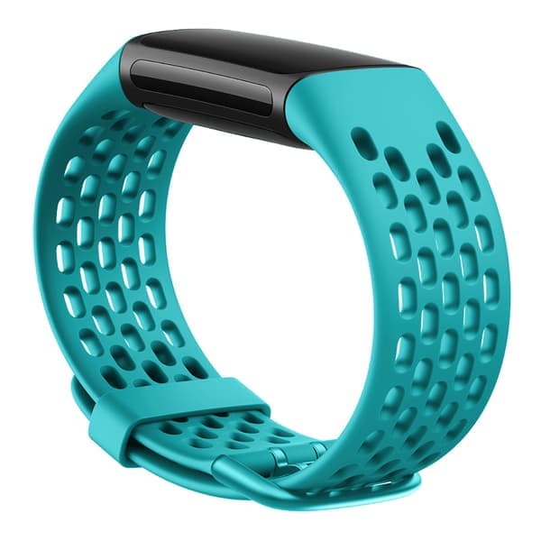 Fitbit Charge 5 armband sport silikon 3-pack Turkos/Korall/Vit