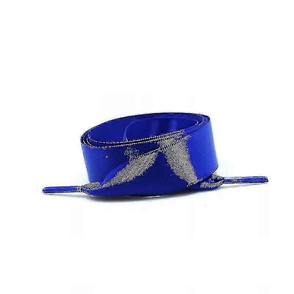 Sko-lisser i silkesateng, flate bånd skolisser støvler Royal blue 80cm