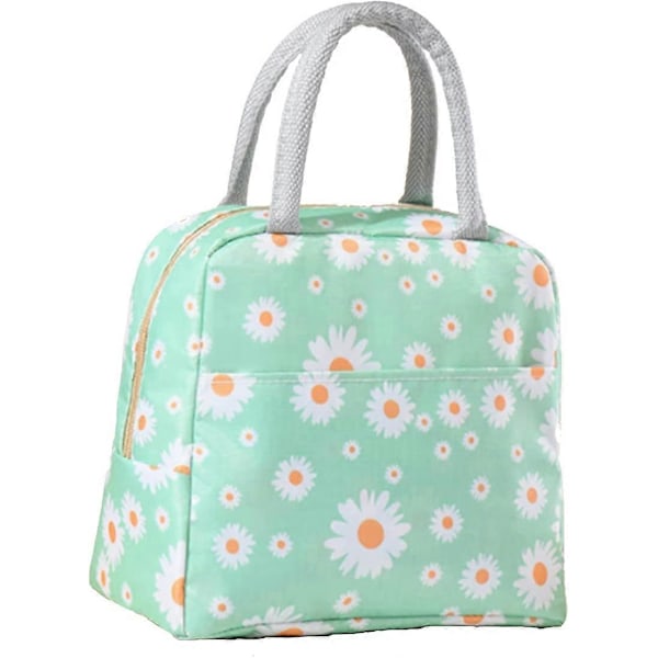 Insulated Lunch Bag, Portable Thermal Lunch Bags Organizer Tote Bag for Work  Picnic(Daisy Green)