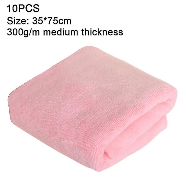 Salon Håndklæder 10-pak - Hurtigtørrende Håndklæde Til Hår, Hænder, Ansigt Brug Hjemme, Salon, Spa, Barber A light pink