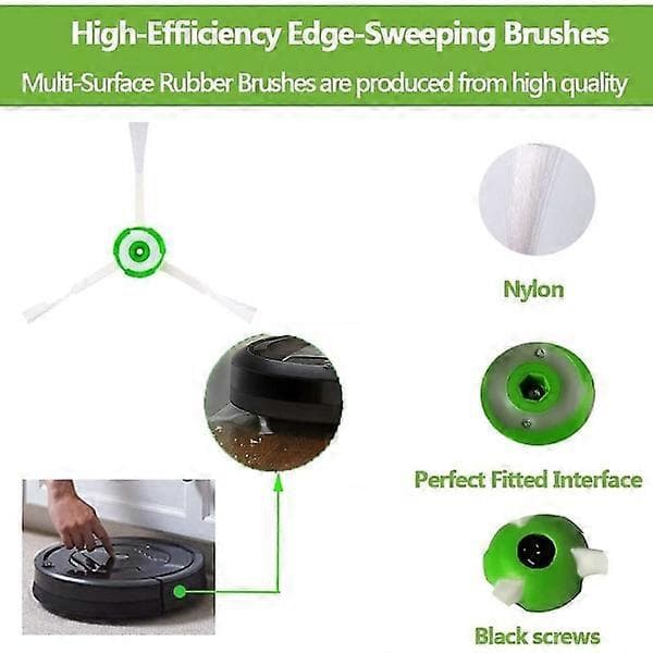 Tilbehørspakke for Roomba E5 E6 I3 I3+ I7 J7 J7+ E5154 E5158 Komplett erstatningssett for reservedeler, sidebørster, filtre