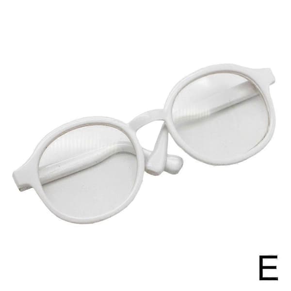 Mini Dockglasögon För Docktillbehör Rund Ram Klara Linser Leksak Transparent
