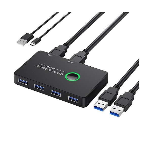 USB KVM Switch USB 3.0 KVM USB Switch Kompatibel med Tangentbord Mus Skrivare Mi Box 2pc Port Shari