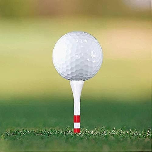 Golftee i bambu 70mm, 100-pack, Röd färg, Golf Stripe bambu tee nagel Stripe golf style tee70mm bollhållare
