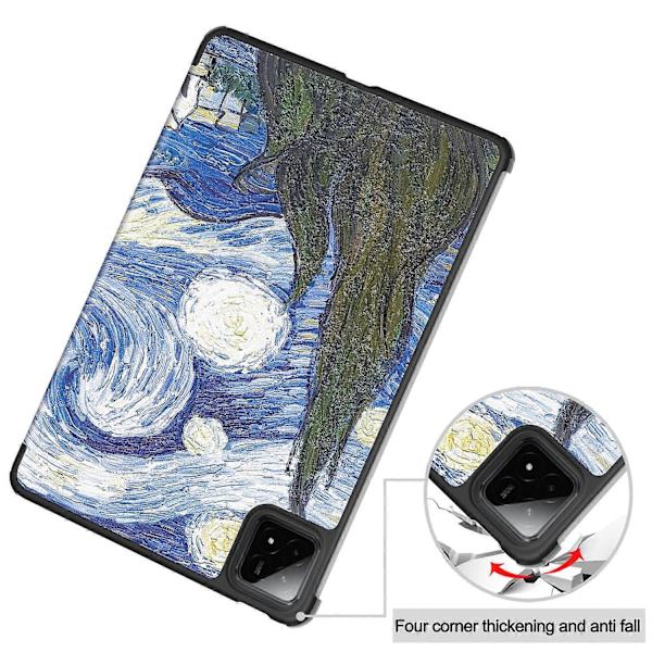 Til Xiaomi Pad 7 Pro/Pad 7 Etui Mønsterprint Læder Stand Tablet Cover - Stjerneklar himmel Multicolor Starry Sky