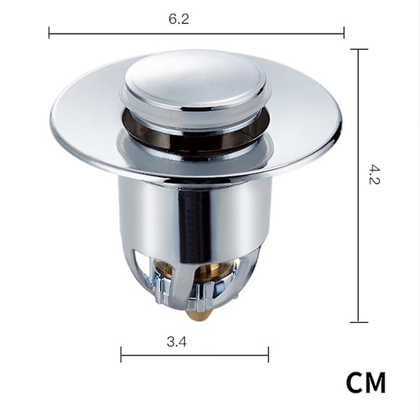 Universal Vaskeskum Bounce Drain Filter Pop Up Badeværelsesvask Drain Prop Ny