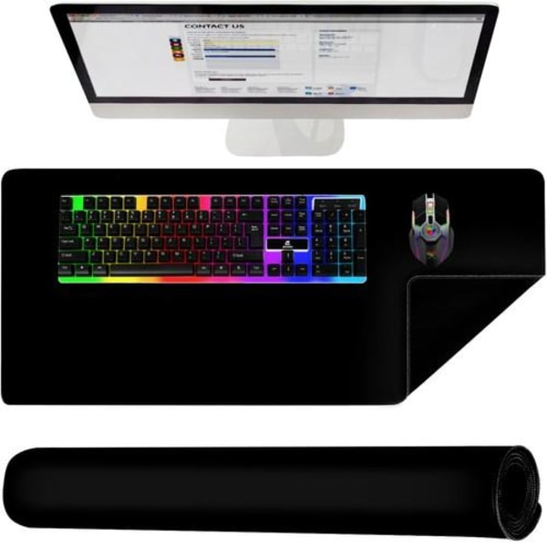 Musematte - Skrivebordsmatte - 90x45cm - XXL Svart