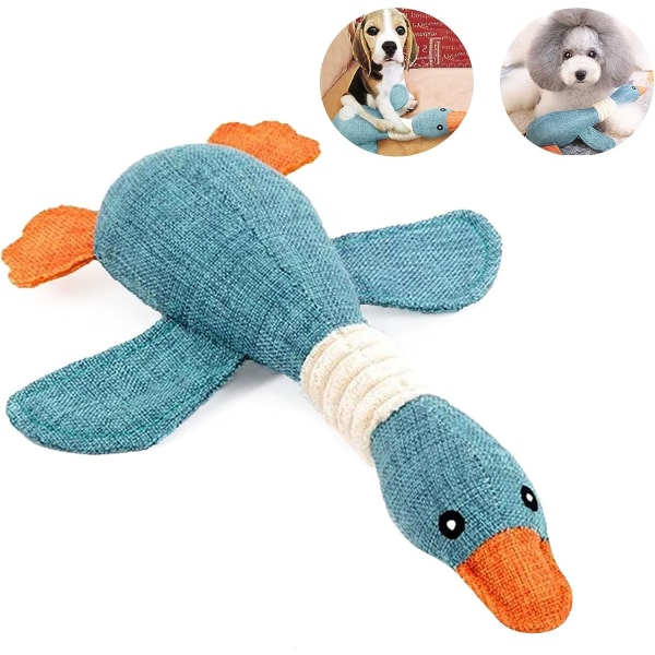 Dog Toys Tough Durable Small Puppy Large Big Duck Dogs Pet Chew Toy for Aggressive Chewers Calming Teeth Cleaning, Blue