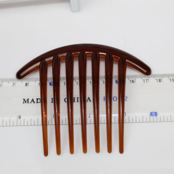 Fransk Twist Kam Retro Celluloid Hårkam 7 Tenner Sklisikker Kam Hårstyling Brown
