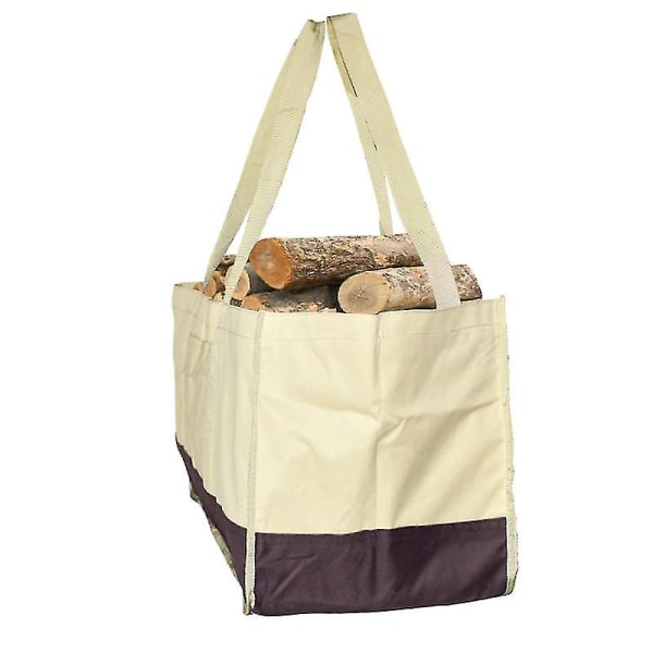 Storage bag for storing firewood in canvas Waterproof strong fabric bag (grey, black) brown