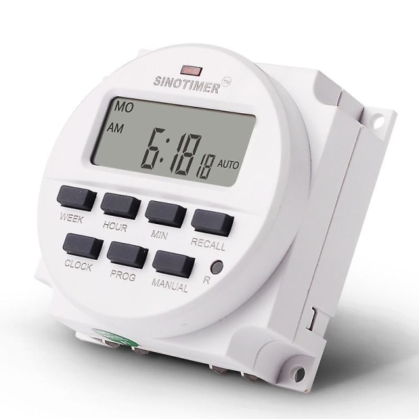 Sinotimer 15,98 tommers LCD digital timer 12v DC 7 dagers programmerbar timerbryter Tm618n-4