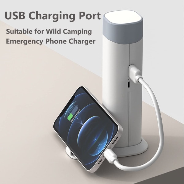 Skrivebordslampe 3 lysstyrkeniveauer, lamper med telefonholder (hvid)