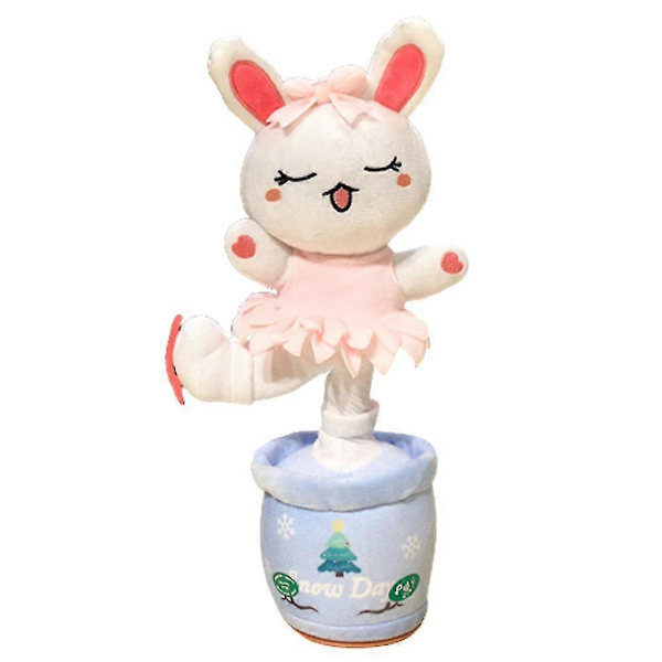 Sähköinen tanssiva auringonkukka-pehmolelu laulava kiertävä pupu-pehmolelu Pink Rabbit With Bluetooth