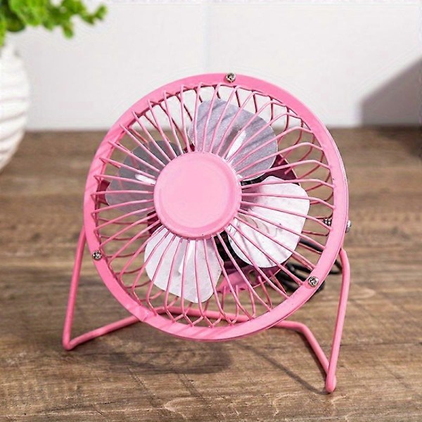 1 kpl Pöytätuuletin, kannettava USB-liitäntäinen pieni rautatuuletin, pieni tuuletin toimistoon, kotiin, sähkötuuletin pink