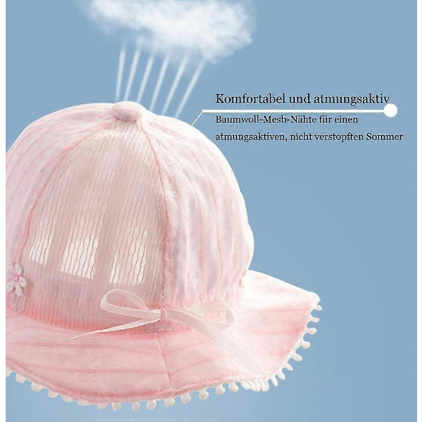 Bob solhatt baby fiskehatt med bred brätte solhatt flickor justerbar bomullshatt UV-skydd sommarhatt för barn