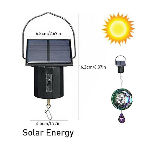Tuulimyllyn pyörivä moottori aurinkoenergialla sähköakulla toimiva puutarhakoriste käyttää tuulikonetta