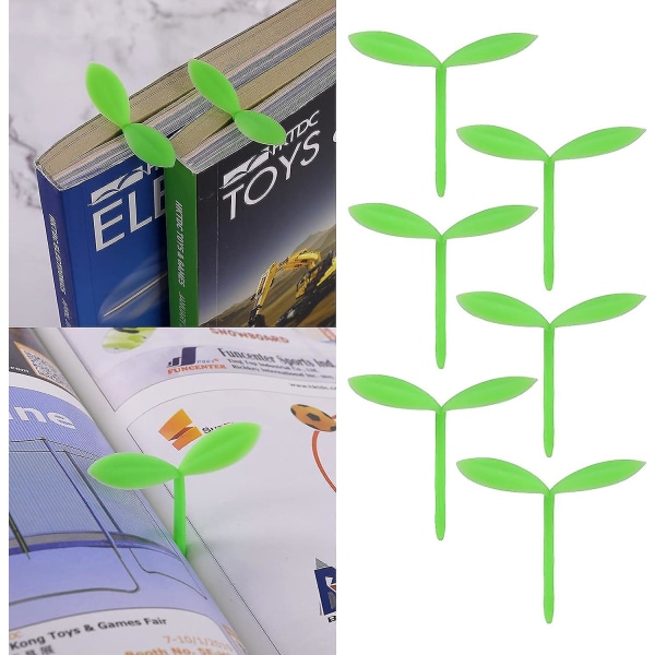 6 kpl Sprout Bookmarks, Little Green Bookmarks, Fitting Leaf Bookmarks, Spiating Leaf Bookmarks, Silicone Grass Bud Bookmarks, Cute Mini Bookmarks for Books, Ca