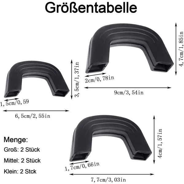 Silikon grytehåndtak, 3 par silikon grytehåndtak, 3 størrelser varmebestandig
