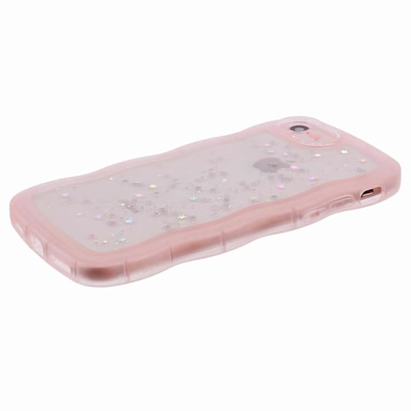 JTW-serien deksel til iPhone 7/8/SE (2020)/SE (2022) Glitterstjerner Bølgete Kant TPU-deksel Multicolor Style D