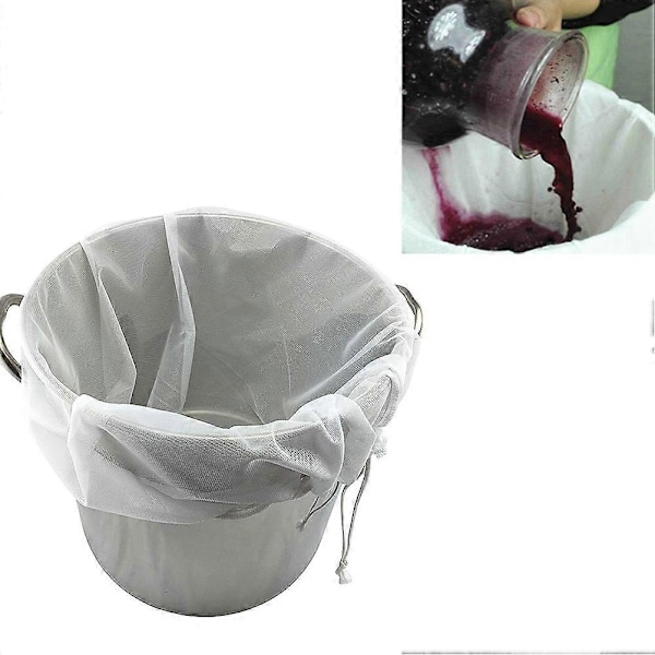 Genanvendelig Madsi Strainerpose Finmasket Filter Snørepose Kaffe Nøddemælk Filterpose Strainer
