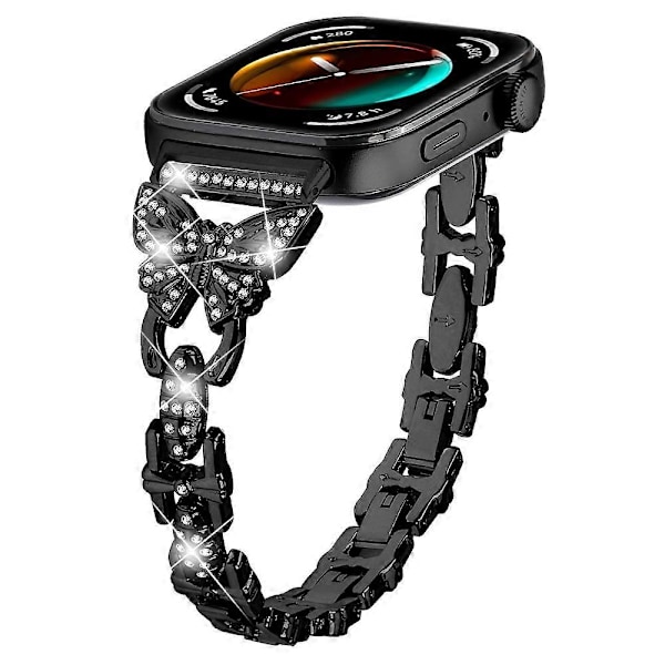 Rem til Huawei Watch Fit 3 med Rhinestone Dekoration, Butterfly Design, Rustfrit Stål Multicolor Style A