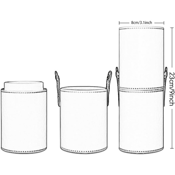 Stor makeup børsteholder i læder, bærbar rejsepensel opbevaringsboks, blyantpensel etui organizer taske kosmetik pung bærbar vandtæt støvfri