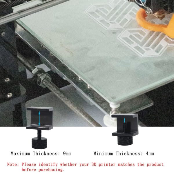 8 stk. 3D-printer glasplade klemmer, Hot Bed printplatform opgraderingskit til Ender 3s 3 Pro, 5 Pro, CR-20 PRO, CR-10S Pro 3D-printer