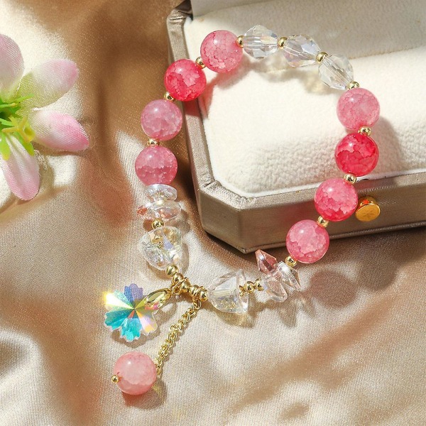 Armband för kvinnor Handgjorda pärlor Halvädelsten för kristallpärlor Armband, 2st Style 1
