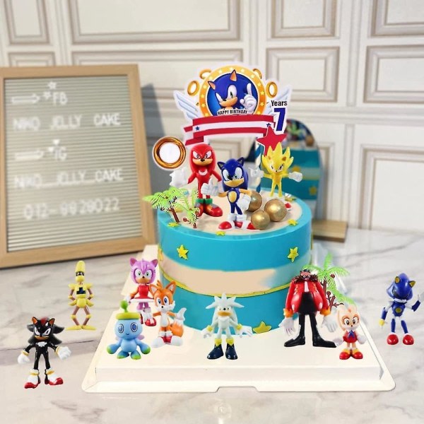 12 kpl Sonic toimintafiguurit lapsille ja aikuisille Sarjakuvafiguurit Lelut Cake Topper Keräilykohteet Malli nukke leikkisetti Pöytäkoristeet Lahjat