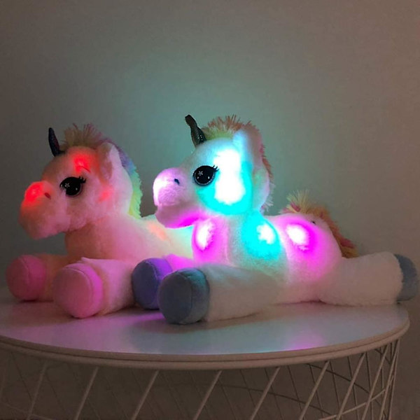 40 cm Valoisa Yksisarvinen Pehmolelu, Piirretty Valoisa Sateenkaari Yksisarvinen Pehmolelu Pp-Puuvilla Täyte Led-Valo