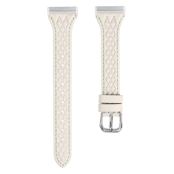 Til Fitbit Versa 3/Sense Toplags Koskind Læder Rhombus Design Urrem Multicolor Style D