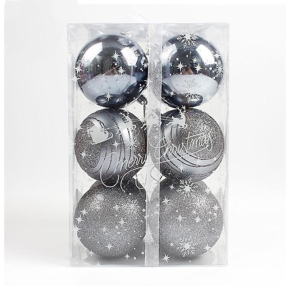 Julepyntkule Juleristpynt Juleristanheng Julegavepynt 12 stk GREY 8CM