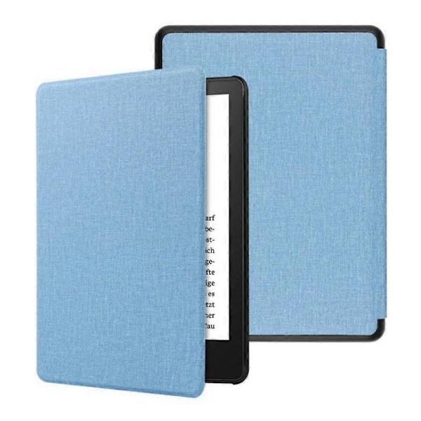Smal och hållbart PU-läderfodral för Kindle Paperwhite 6 12:e generationen 2024 med automatisk väckning/sömn pale blue