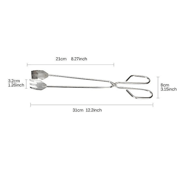 2 st Nya Praktiska Grillverktyg Rostfritt Stål Sax Typ Grillade Matklämmor Grilltillbehör Bärbara Tänger Utomhusgadget