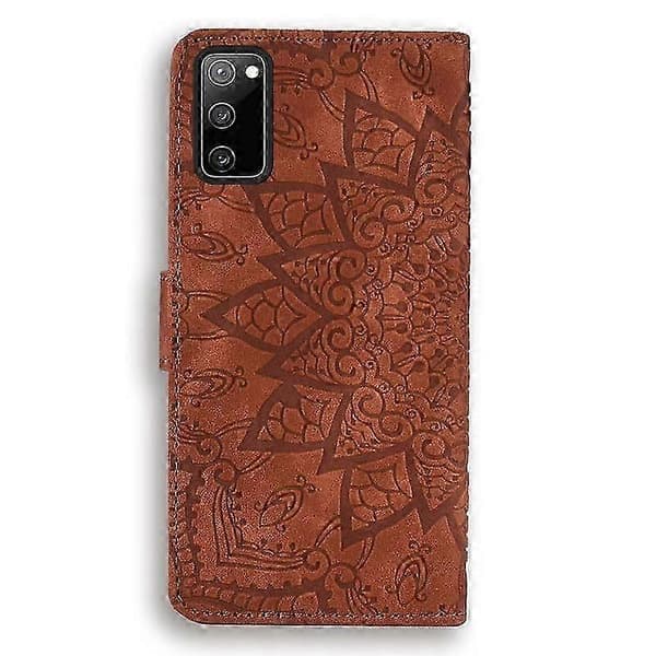 Pung etui til Samsung Galaxy S20 FE Premium PU læder flip cover Mandala Brown