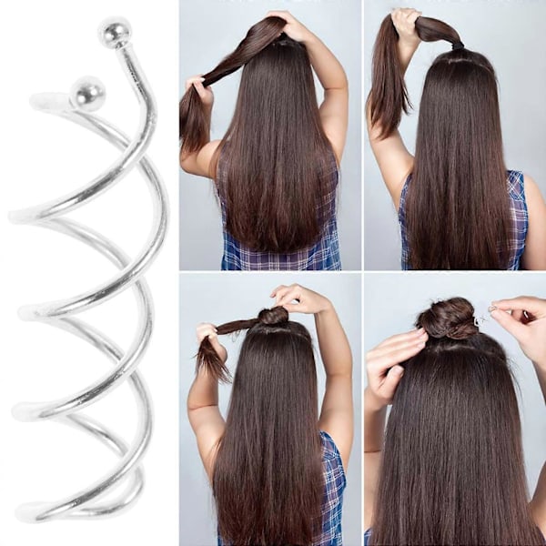 20 stk. Spiral Hårnåle Hårskrueklemmer Simple Hårklemmer Hårstyling Tilbehør til Kvinder Piger Sølv