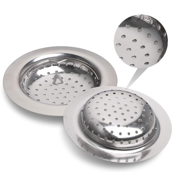 2-pack Diskhonfilter i rostfritt stål, Diskhonsskopa med lyftgrepp, Kantdiameter 11 cm (110 mm)