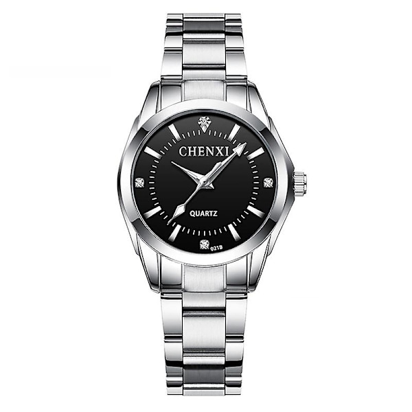 6 Färger Chenxi Märkesklocka Lyxiga Kvinnors Avslappnade Klockor Vattentät Klocka Kvinnor Mode Klänning Rhinestone Armbandsur Cx021b 021B Black Dial