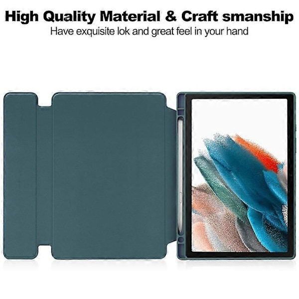 Kompatibelt Skal med Bluetooth-tangentbord för Samsung Galaxy Tab A8 10.5 (2021) / (2022) Roterande Ställ Surfplatta Fodral DarkGreen