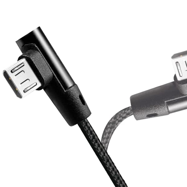 Vinklad MicroUSB-kabel USB 2.0 15W 1m