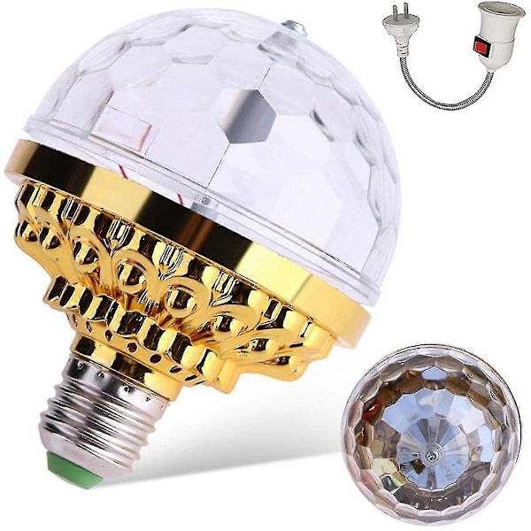 Fargerik Roterende Magisk Kule Lys Fargerik Led Diskolampe Pære Premium Magisk Lampe Plugg Inn Diskokule Lys Rgb Strobe
