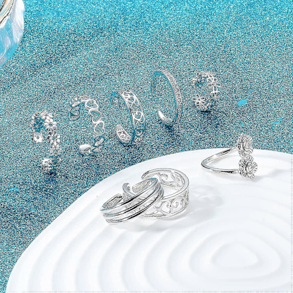 Tåringar för kvinnor 925 Sterling Silver Tåring Sandaler Justerbar Öppen Manschett Gåva