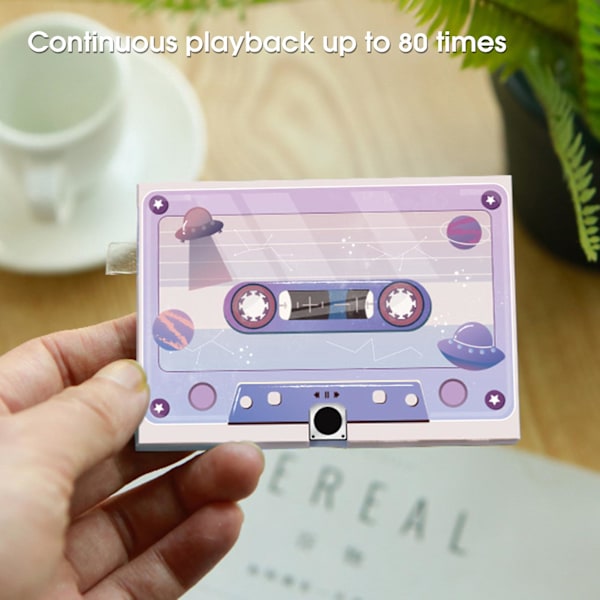 Cassette Personlig Multifunktionel Mini Retro Magnetisk Bånd Kassette Lydtilbehør Purple