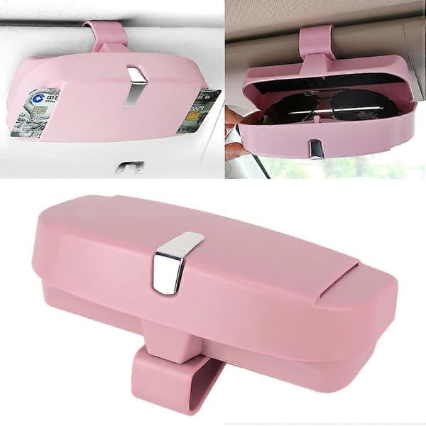 Auton monitoiminen aurinkolasikotelo korttipaikalla, litteä malli Pink