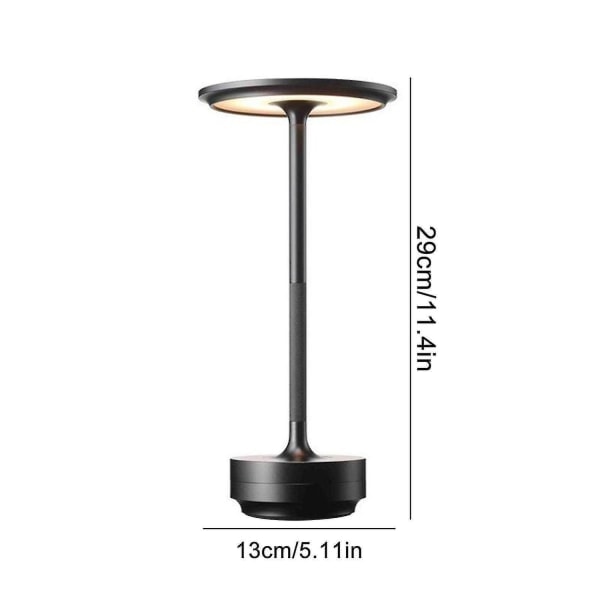 Sladdlös bordslampa dimbar vattentät metall USB-laddningsbar bordslampa -1pc-WELLNGS- Perfet svart black