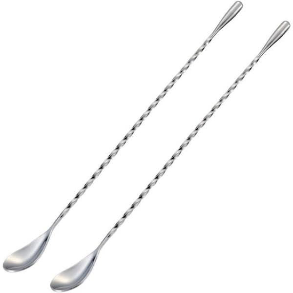 Barske/cocktailrører - Barske - Rustfrit stål - 30 cm håndtag - Sølv - 2 stk.