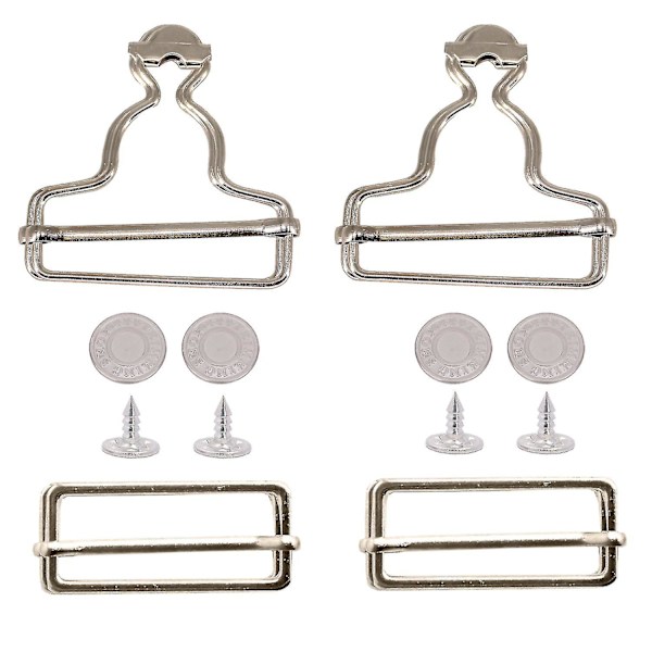 Housutaskun Soljen Säädettävä Liukusäädin Clipit Ja Farkku Napit Silver 40mm x 10