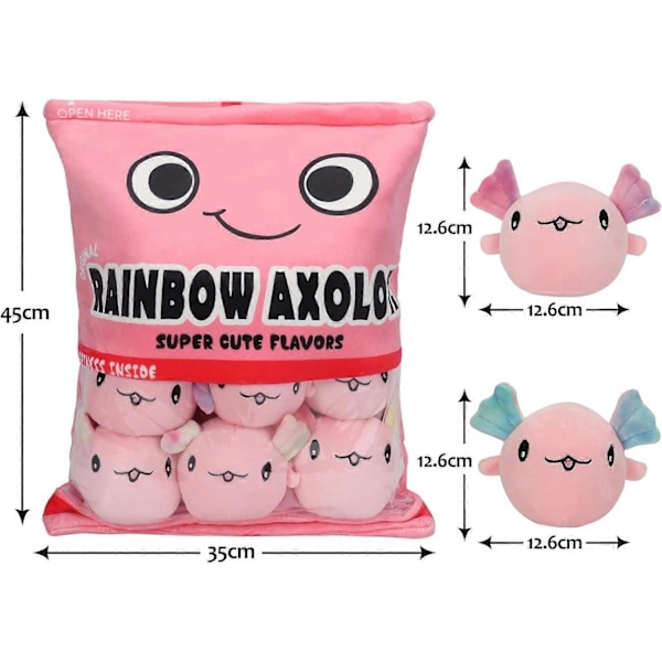 Sööt Snäkkipillow Bunny Plussityyny, Kawaii Kanin Pudding Tyyny Kanin Nukkeilla, Irrotettavat Täytetyt Eläimet Leikkikaluja Luova Lahja Lapsille 6 Pink Axolotls -